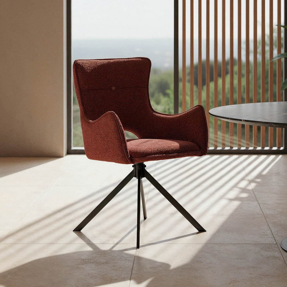 SILLA ROJO TEJIDO-METAL SALÓN 58,50 X 60 X 86,50 CM