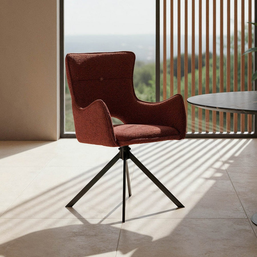 SILLA ROJO TEJIDO-METAL SALÓN 58,50 X 60 X 86,50 CM