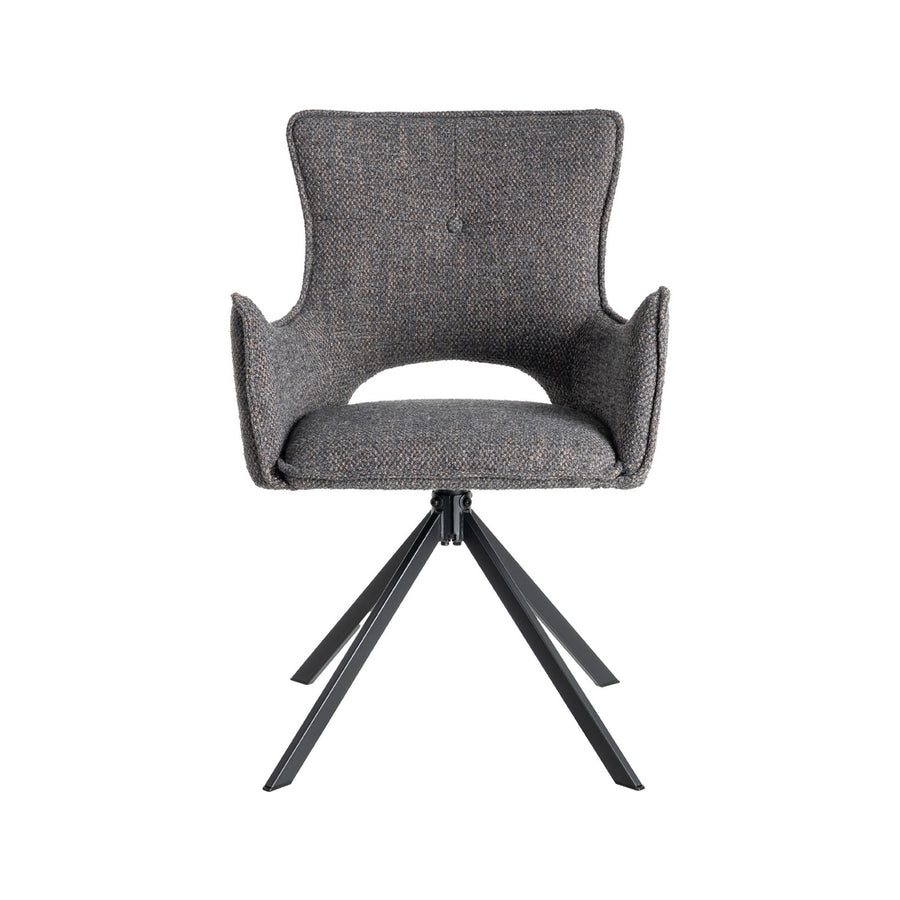 GREY FABRIC-METAL DINING CHAIR 58.50 X 60 X 86.50 CM