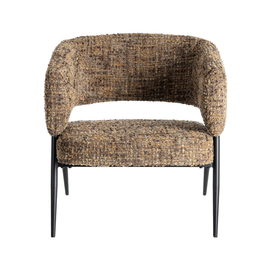 SILLÓN JASPEADO MARRÓN TEJIDO-METAL 71 X 70 X 75 CM