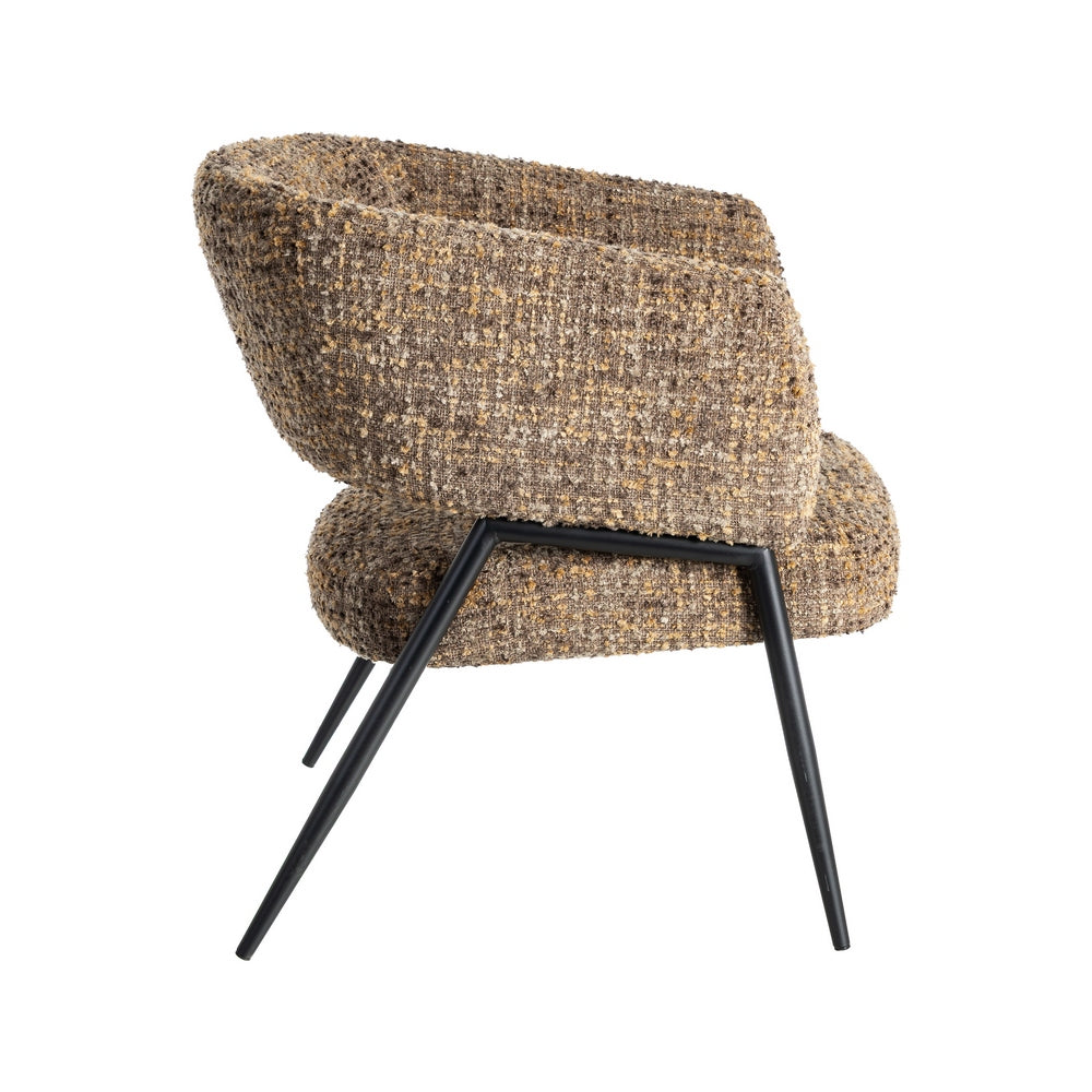 SILLÓN JASPEADO MARRÓN TEJIDO-METAL 71 X 70 X 75 CM