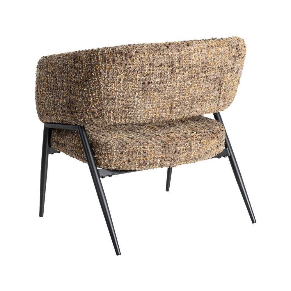 SILLÓN JASPEADO MARRÓN TEJIDO-METAL 71 X 70 X 75 CM