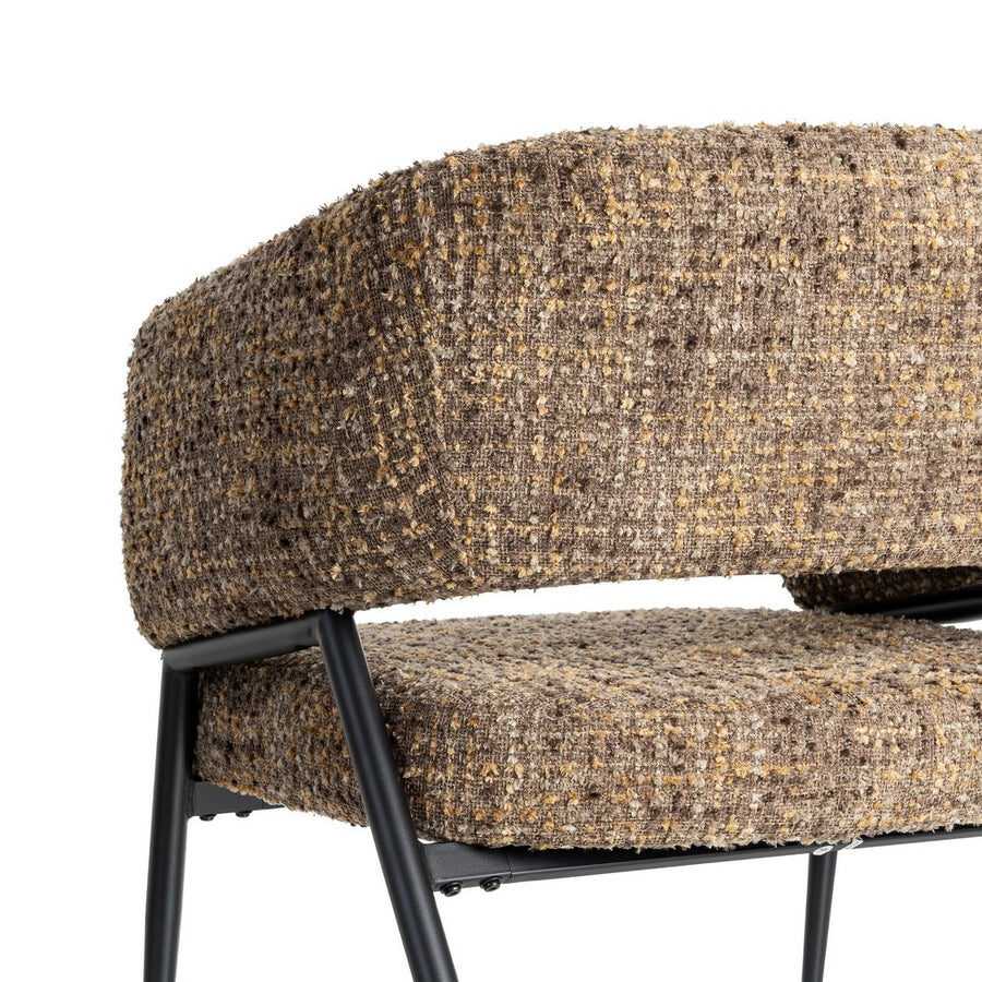 SILLÓN JASPEADO MARRÓN TEJIDO-METAL 71 X 70 X 75 CM