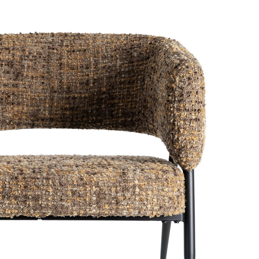 SILLÓN JASPEADO MARRÓN TEJIDO-METAL 71 X 70 X 75 CM