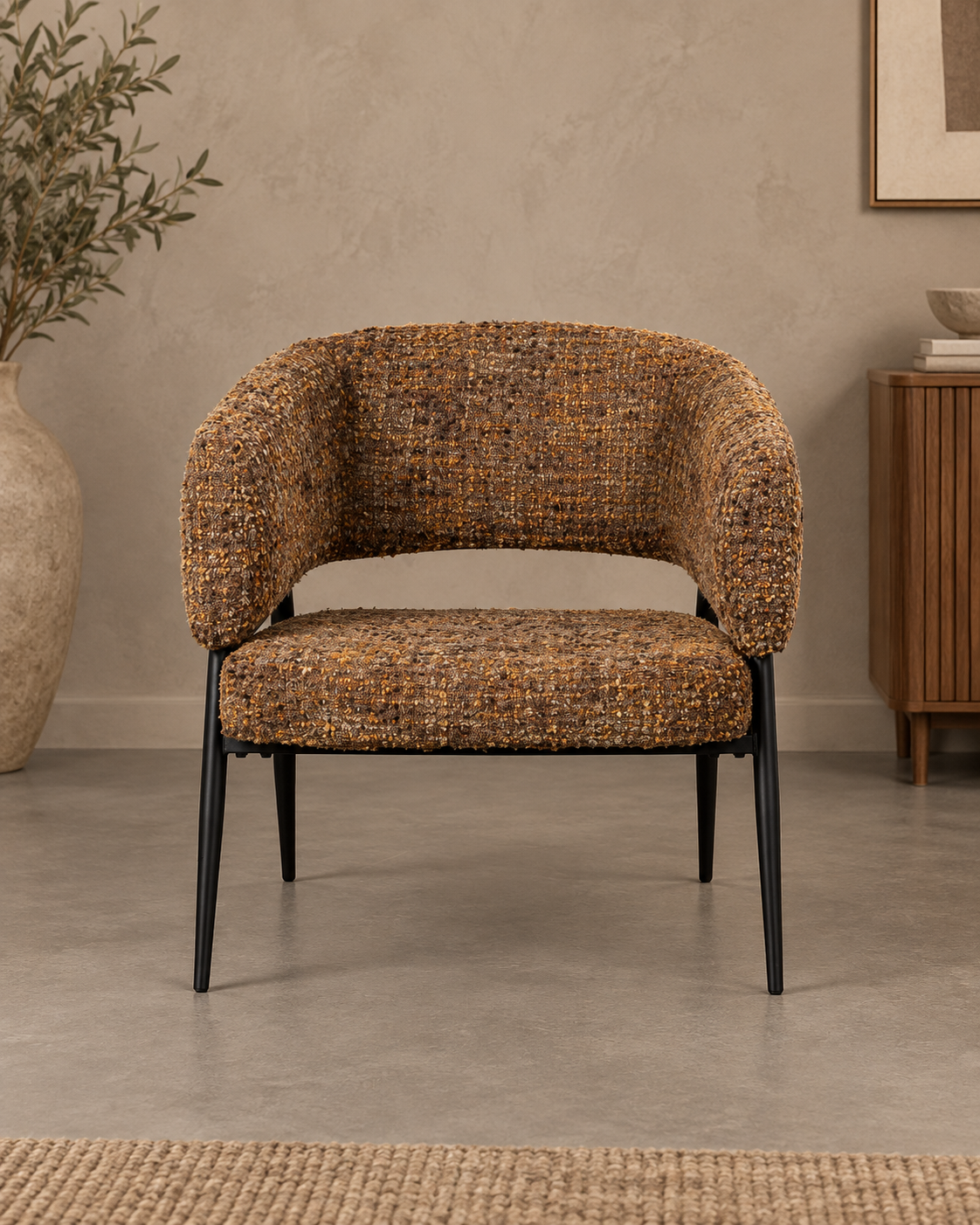 SILLÓN JASPEADO MARRÓN frontal