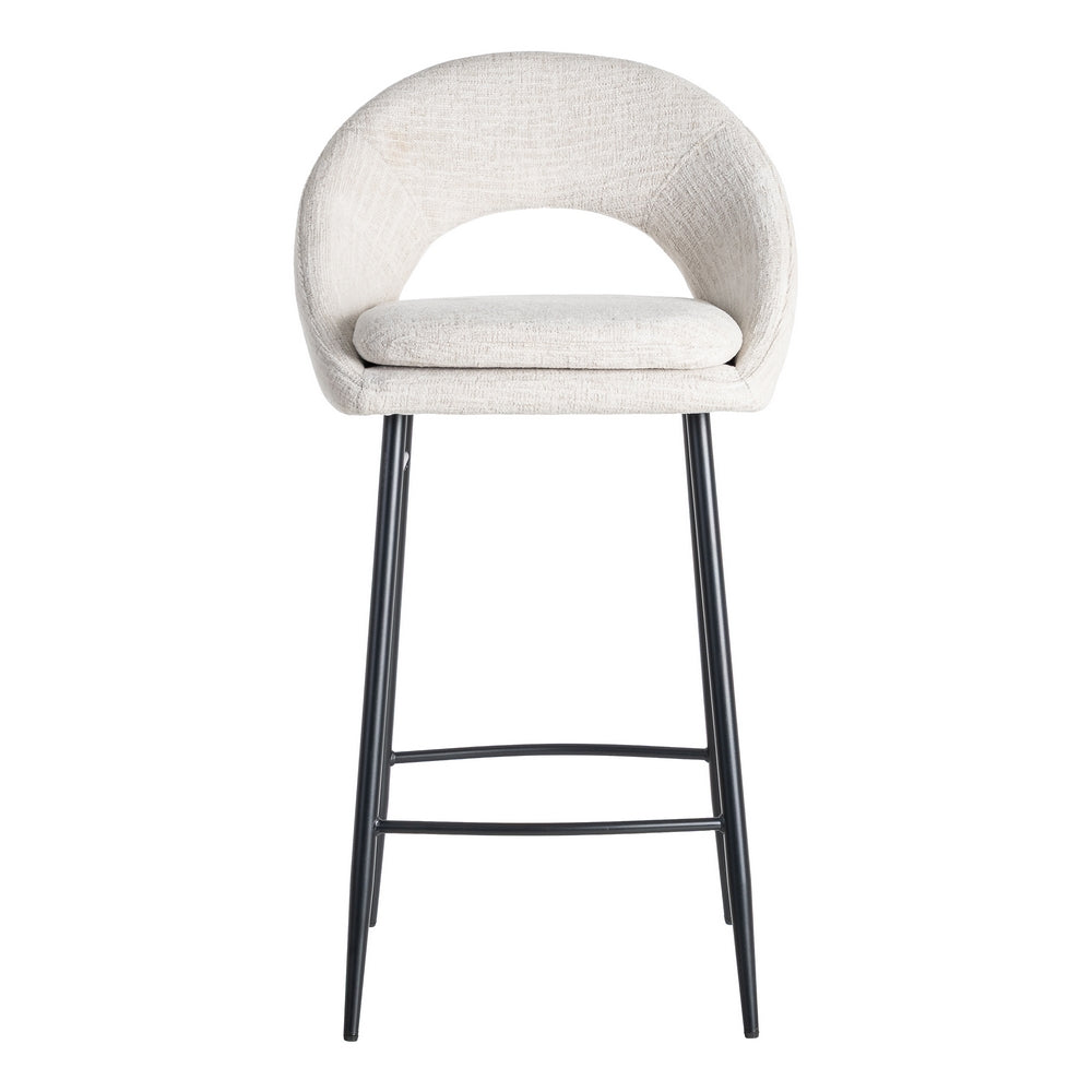 TABURETE CREMA TEJIDO-METAL CONTRACT 53 X 48 X 100 CM