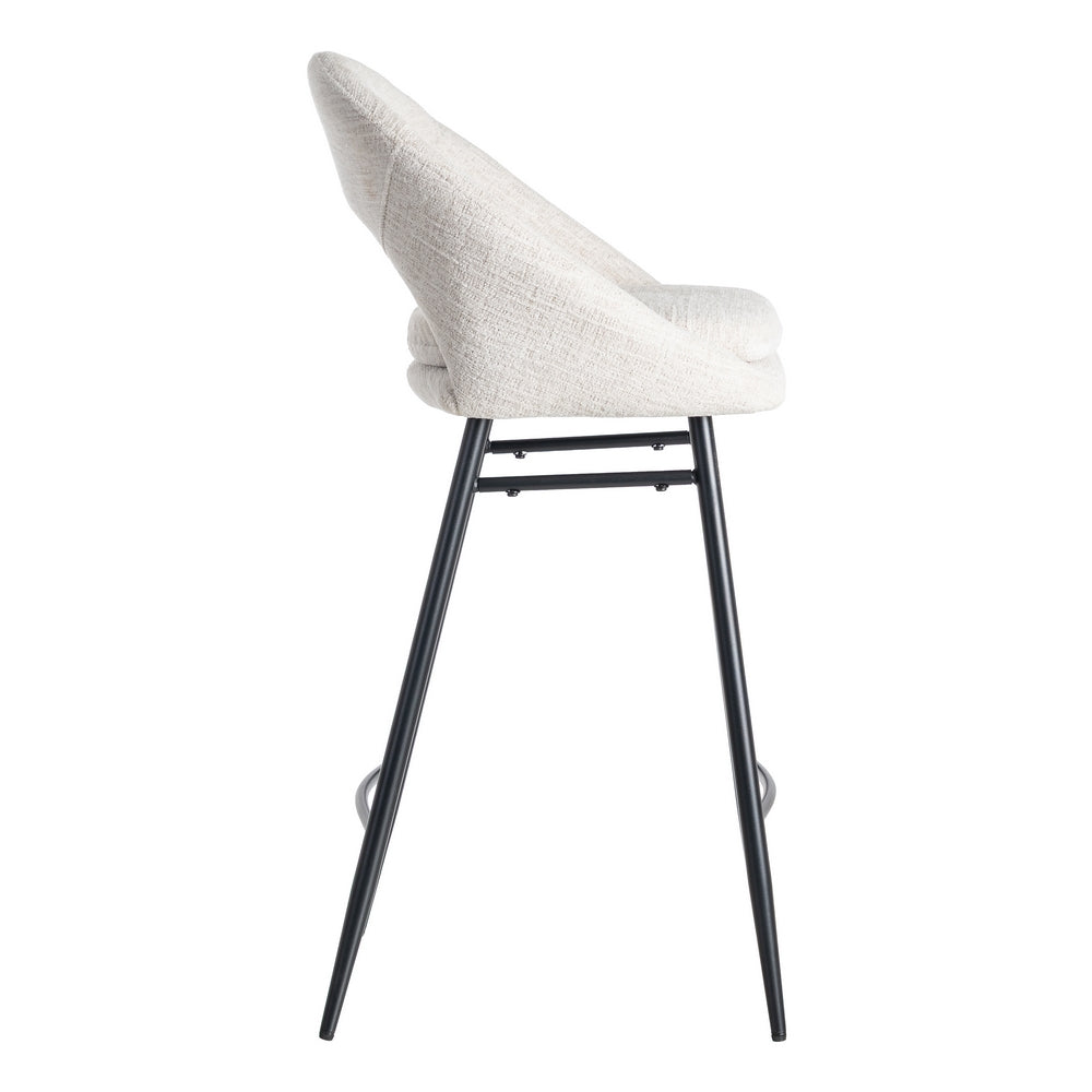 TABURETE CREMA TEJIDO-METAL CONTRACT 53 X 48 X 100 CM