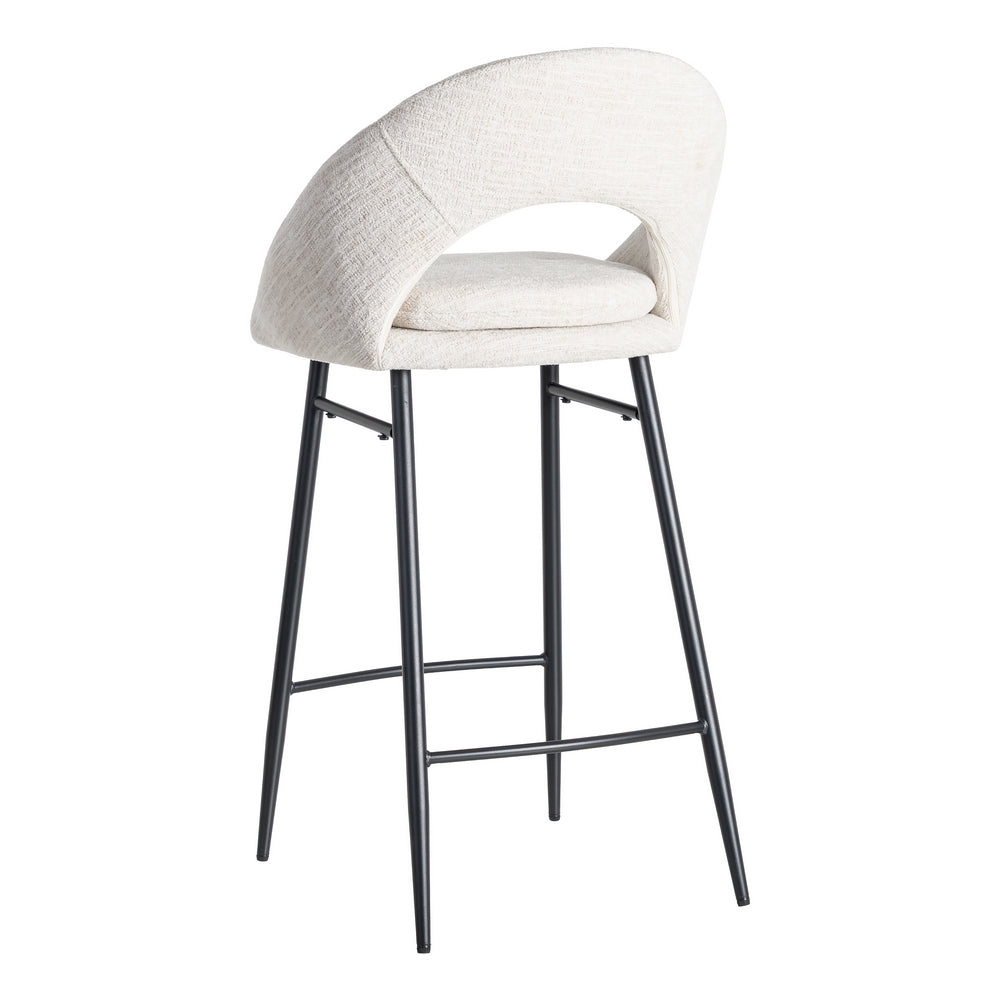 TABURETE CREMA TEJIDO-METAL CONTRACT 53 X 48 X 100 CM