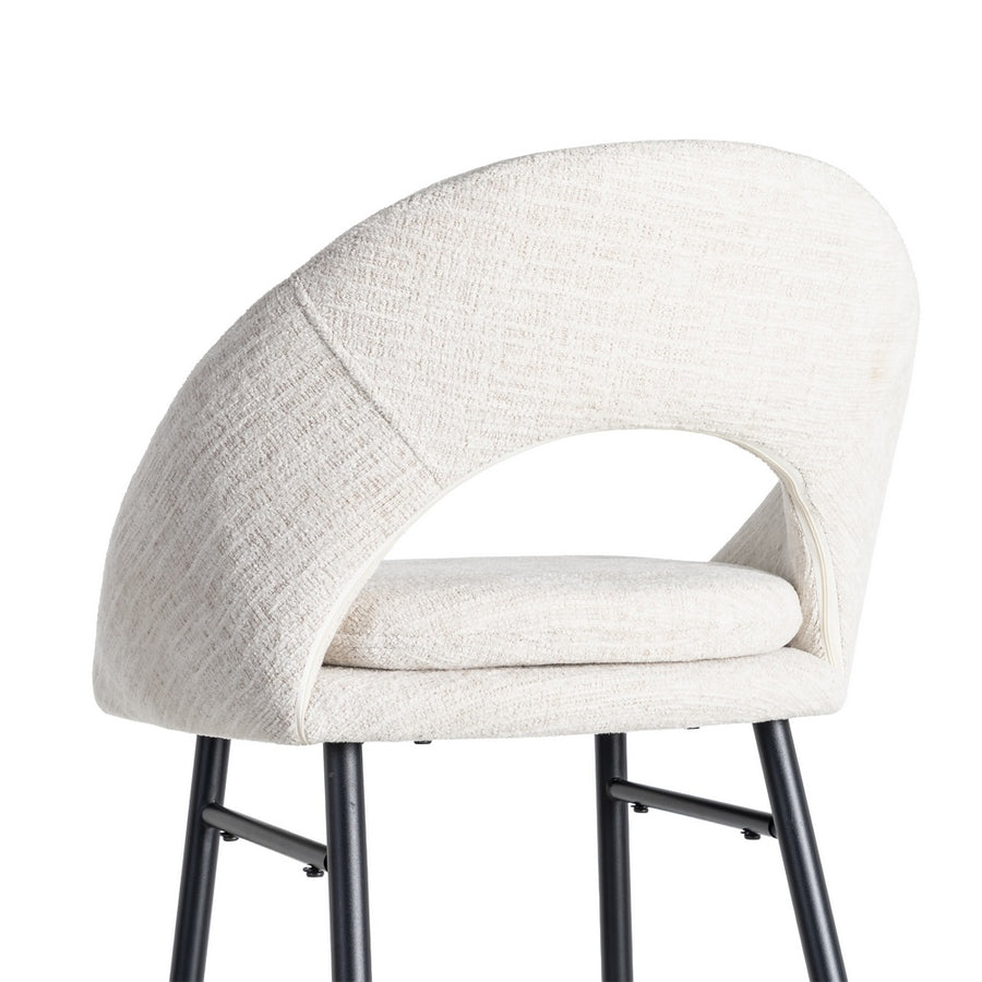 TABURETE CREMA TEJIDO-METAL CONTRACT 53 X 48 X 100 CM
