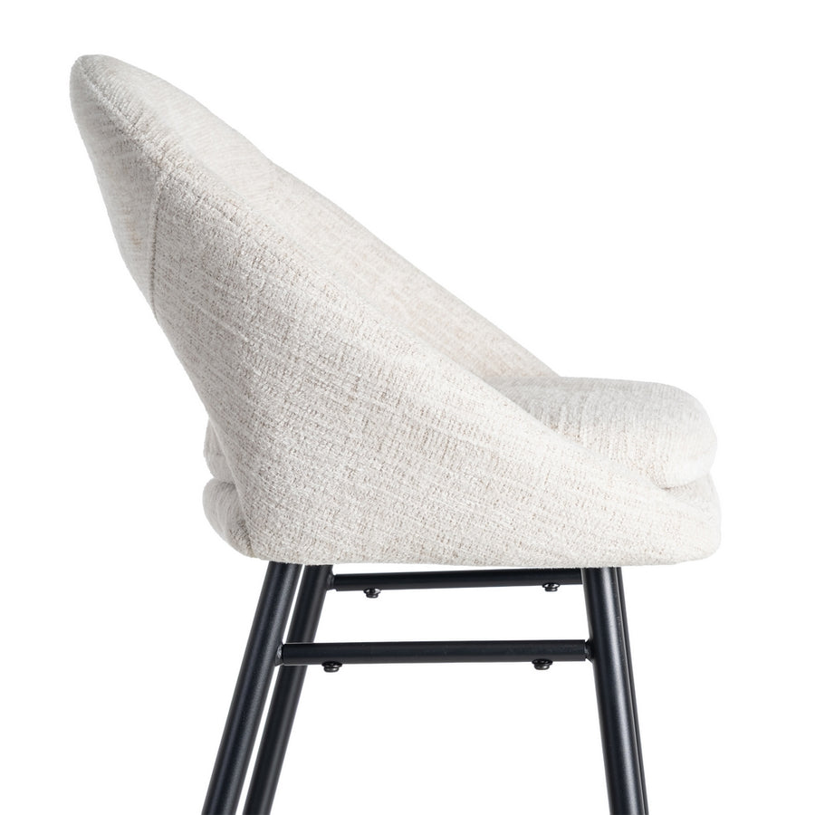 TABURETE CREMA TEJIDO-METAL CONTRACT 53 X 48 X 100 CM