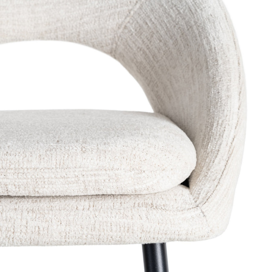 TABURETE CREMA TEJIDO-METAL CONTRACT 53 X 48 X 100 CM