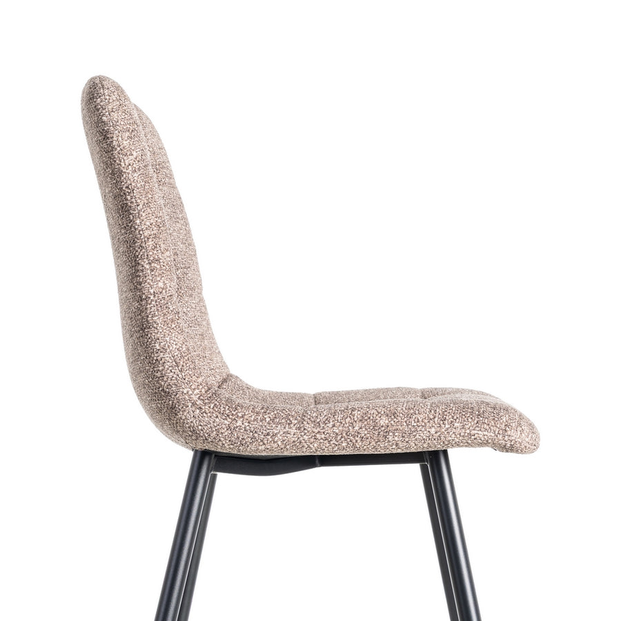 SILLA JASPEADO TAUPE TEJIDO-METAL 44 X 52 X 86 CM