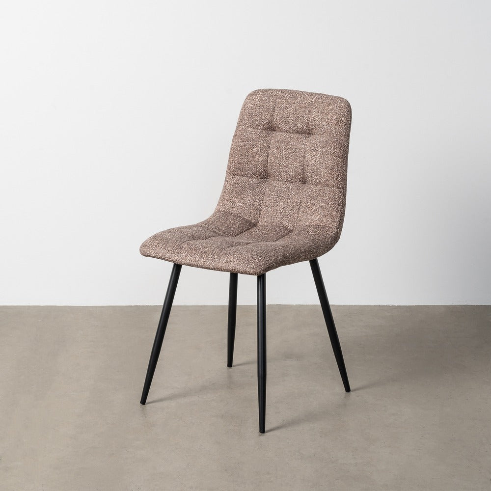 SILLA JASPEADO TAUPE TEJIDO-METAL 44 X 52 X 86 CM