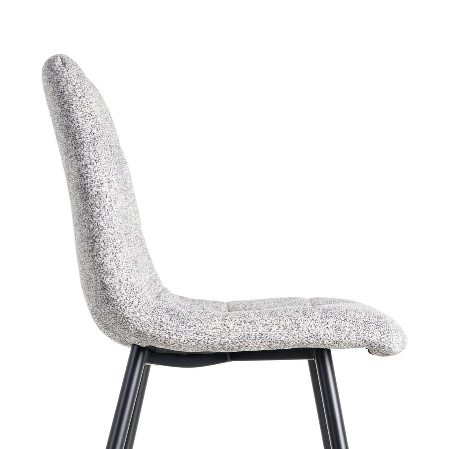SILLA JASPEADO GRIS-BLANCO TEJIDO-METAL 44 X 52 X 86 CM
