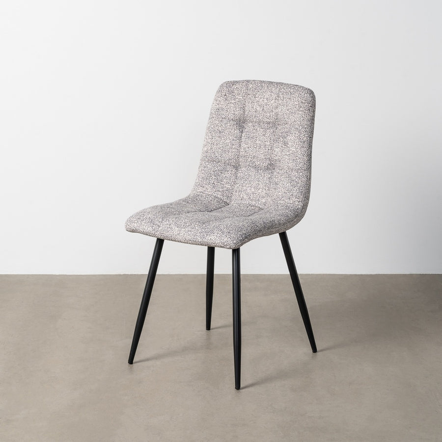 SILLA JASPEADO GRIS-BLANCO TEJIDO-METAL 44 X 52 X 86 CM