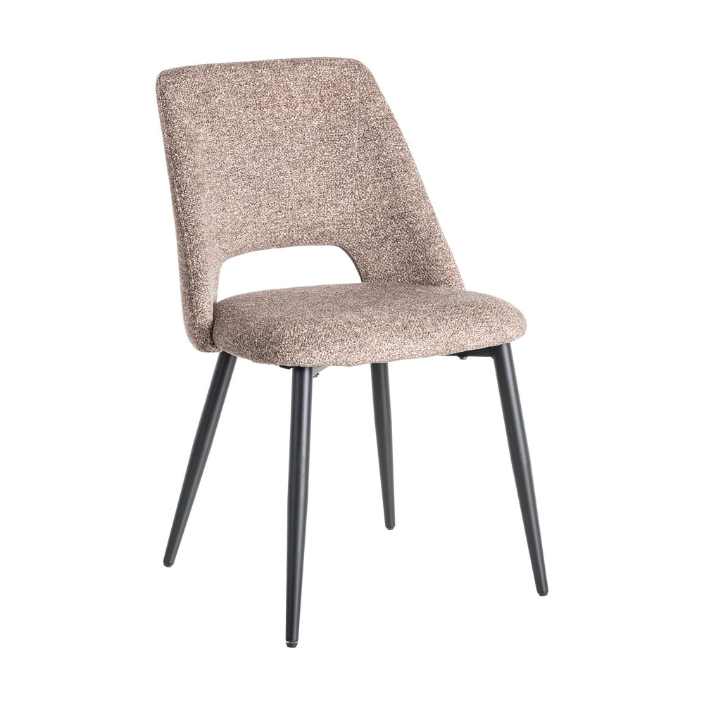 SILLA JASPEADO TAUPE TEJIDO-METAL 50 X 57 X 81 CM