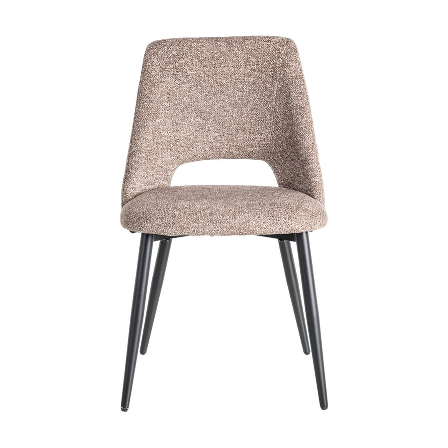 SILLA JASPEADO TAUPE TEJIDO-METAL 50 X 57 X 81 CM