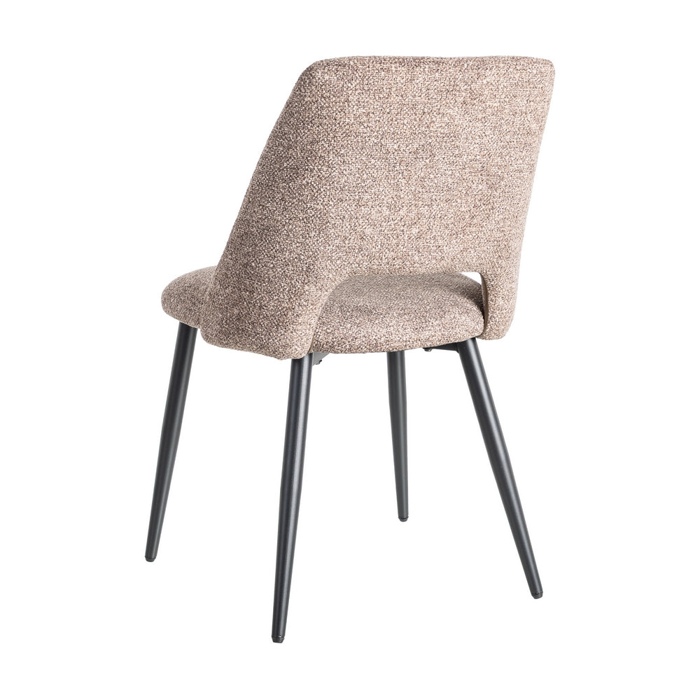 SILLA JASPEADO TAUPE TEJIDO-METAL 50 X 57 X 81 CM