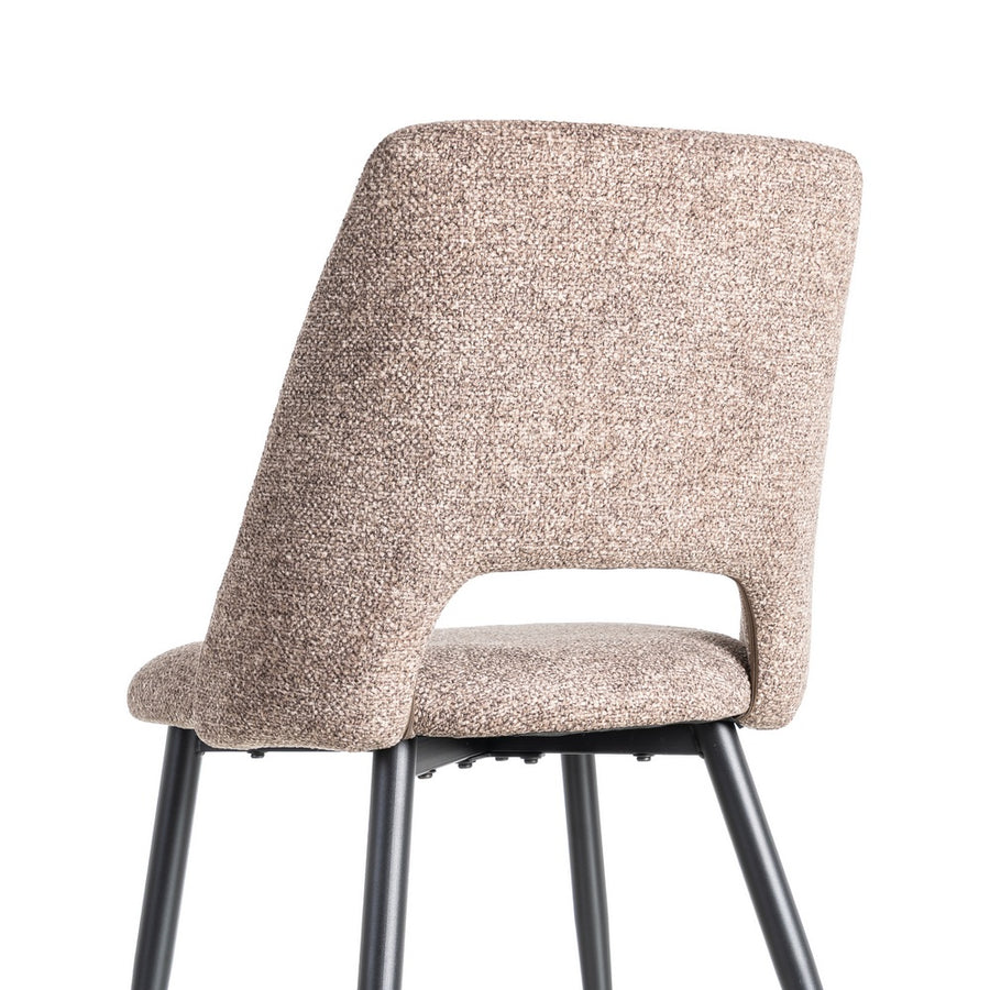 SILLA JASPEADO TAUPE TEJIDO-METAL 50 X 57 X 81 CM
