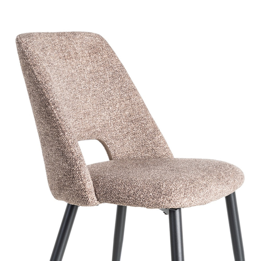 SILLA JASPEADO TAUPE TEJIDO-METAL 50 X 57 X 81 CM