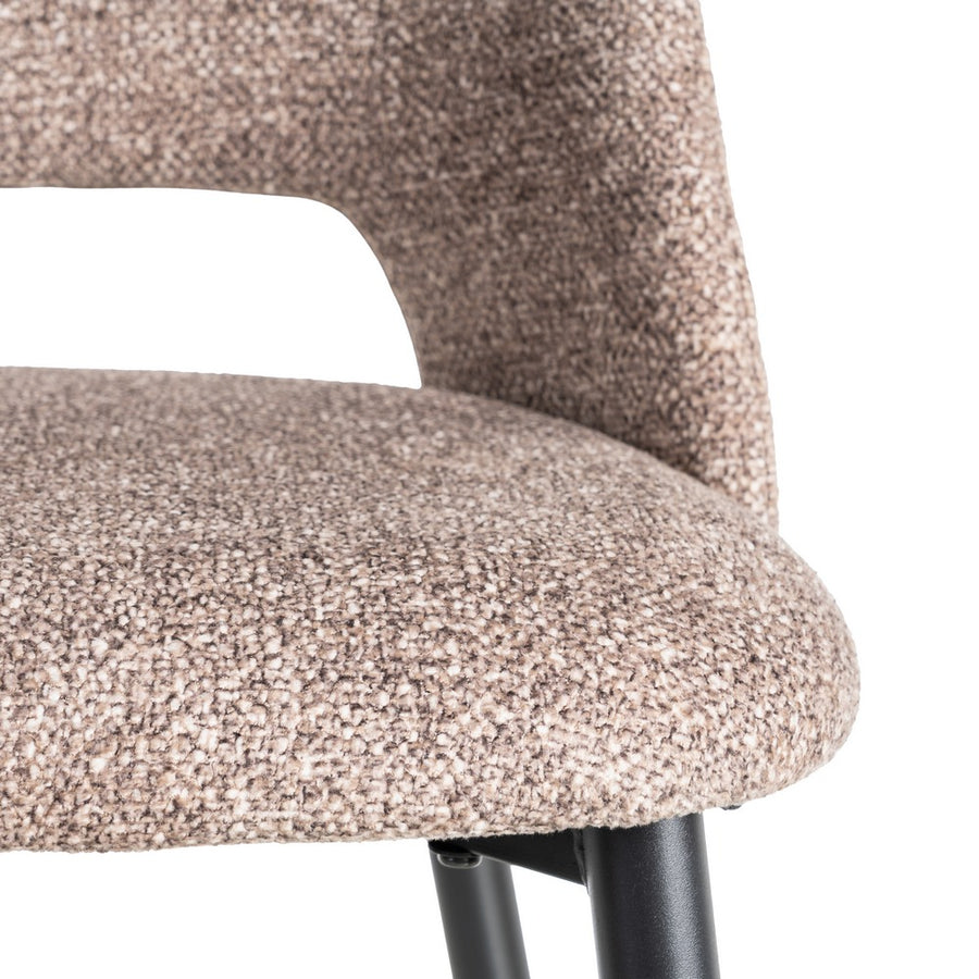 SILLA JASPEADO TAUPE TEJIDO-METAL 50 X 57 X 81 CM