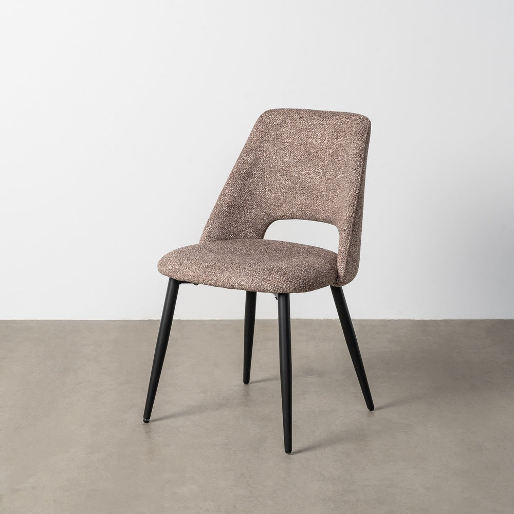 SILLA JASPEADO TAUPE TEJIDO-METAL 50 X 57 X 81 CM