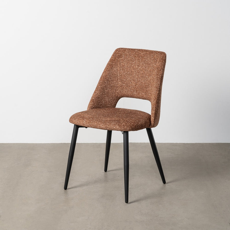 SILLA JASPEADO OCRE TEJIDO-METAL 50 X 57 X 81 CM
