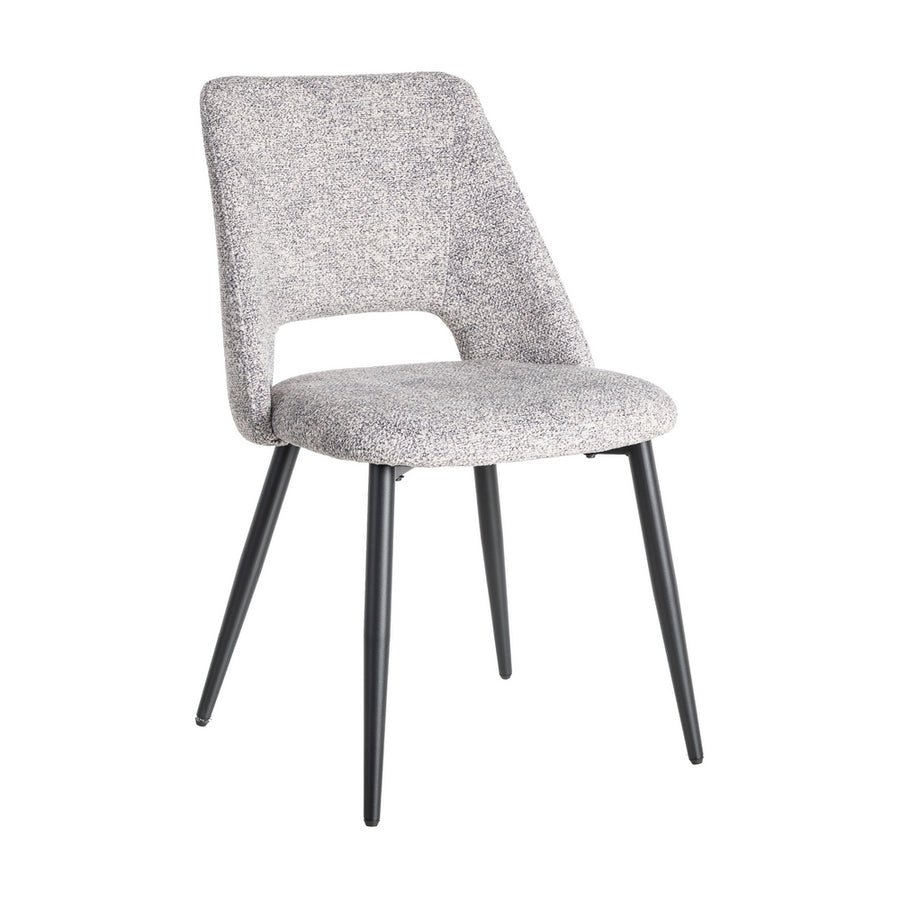 SILLA JASPEADO GRIS-BLANCO TEJIDO-METAL 50 X 57 X 81 CM
