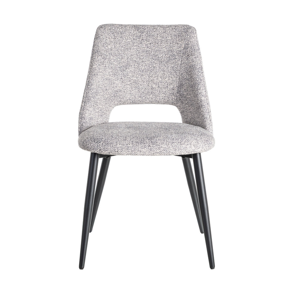 SILLA JASPEADO GRIS-BLANCO TEJIDO-METAL 50 X 57 X 81 CM