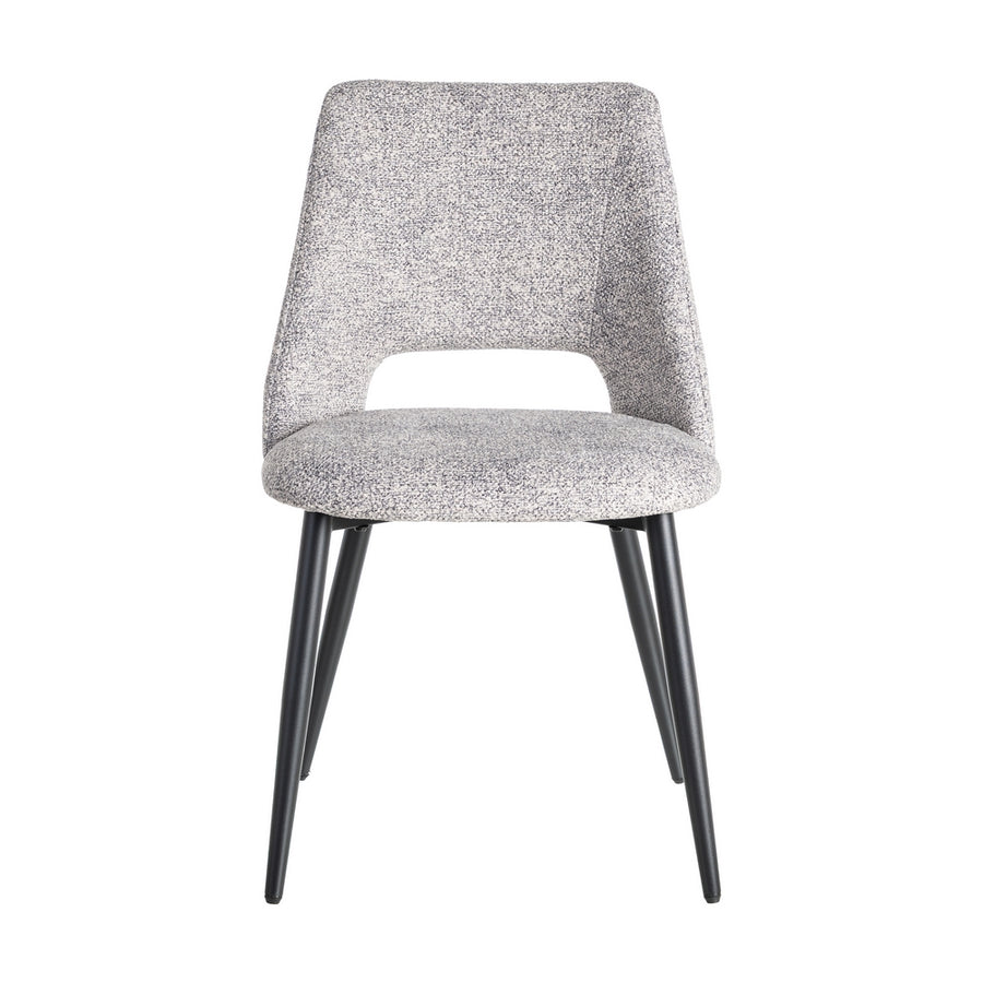 SILLA JASPEADO GRIS-BLANCO TEJIDO-METAL 50 X 57 X 81 CM