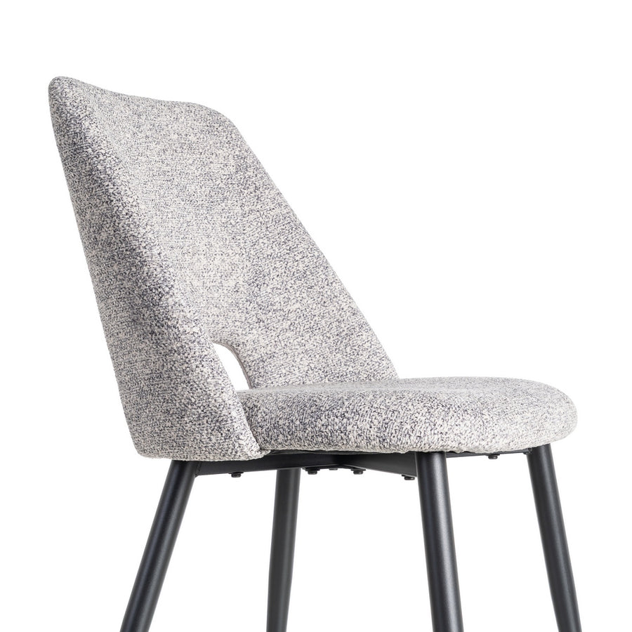 SILLA JASPEADO GRIS-BLANCO TEJIDO-METAL 50 X 57 X 81 CM