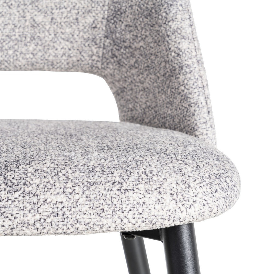 SILLA JASPEADO GRIS-BLANCO TEJIDO-METAL 50 X 57 X 81 CM