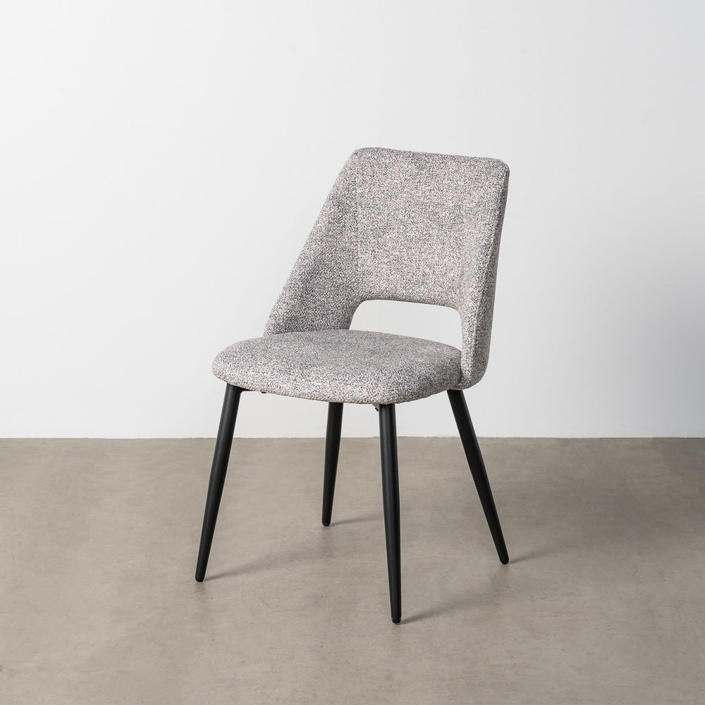 SILLA JASPEADO GRIS-BLANCO TEJIDO-METAL 50 X 57 X 81 CM