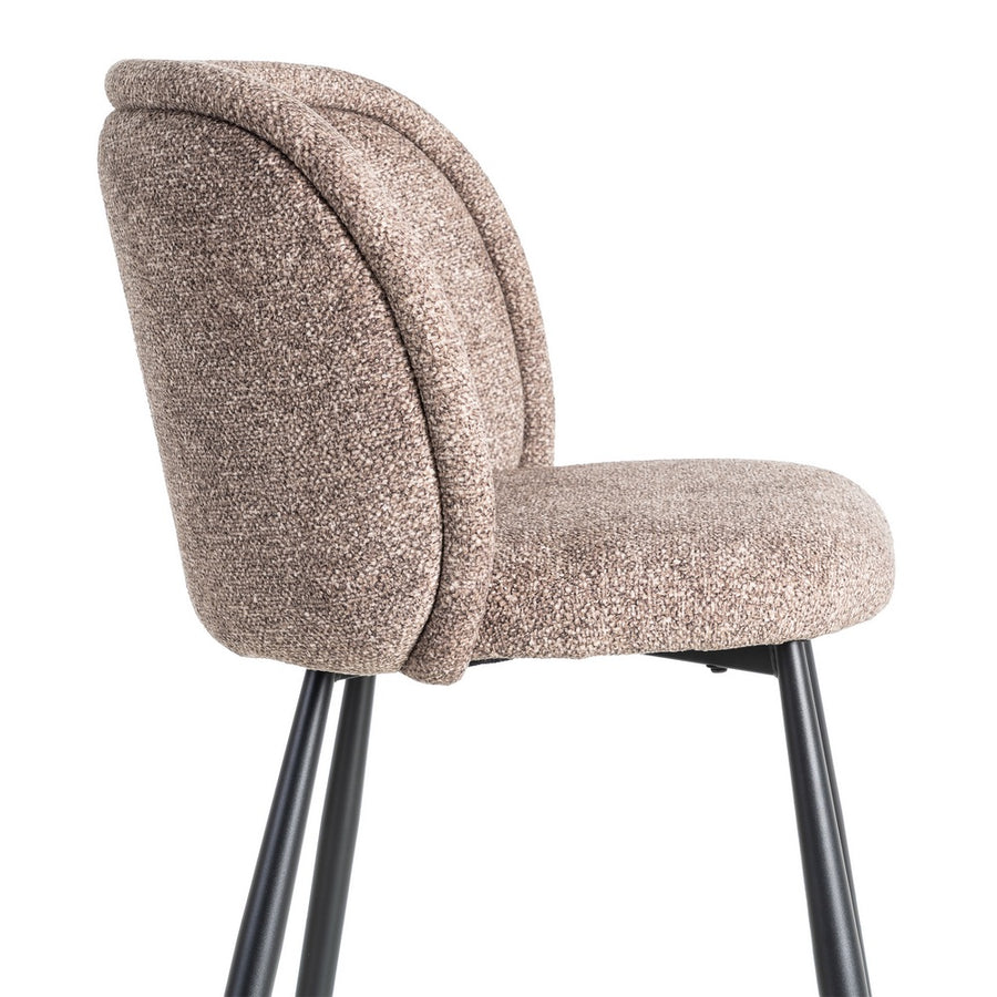 SILLA JASPEADO TAUPE TEJIDO-METAL 56 X 56 X 78 CM