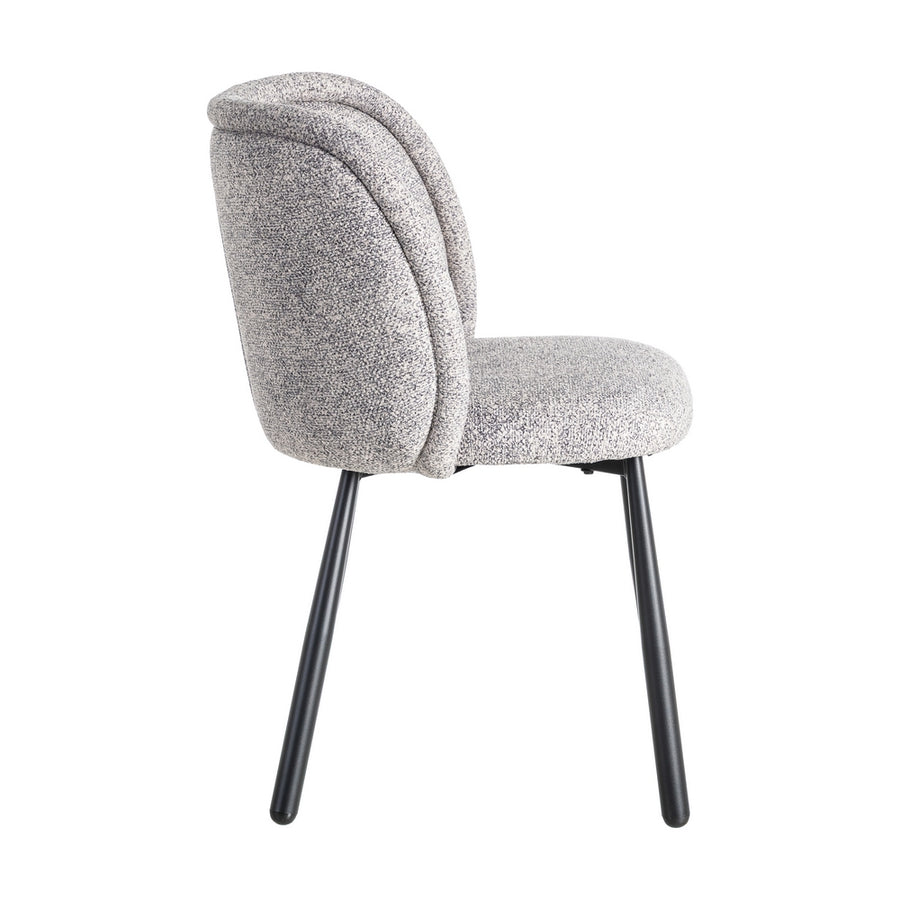 SILLA JASPEADO GRIS-BLANCO TEJIDO-METAL 56 X 56 X 78 CM