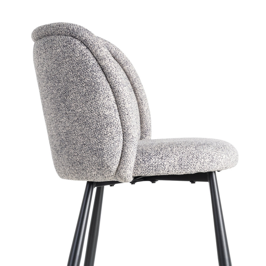 SILLA JASPEADO GRIS-BLANCO TEJIDO-METAL 56 X 56 X 78 CM