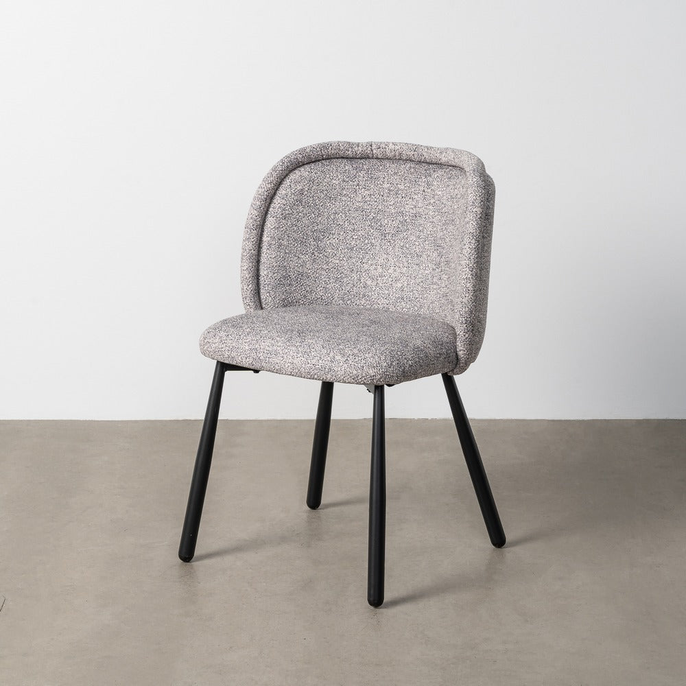 SILLA JASPEADO GRIS-BLANCO TEJIDO-METAL 56 X 56 X 78 CM