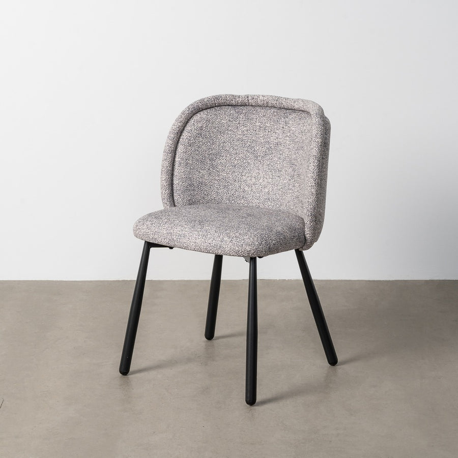 SILLA JASPEADO GRIS-BLANCO TEJIDO-METAL 56 X 56 X 78 CM