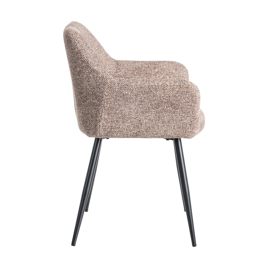 SILLA JASPEADO TAUPE TEJIDO-METAL 59 X 54 X 81 CM