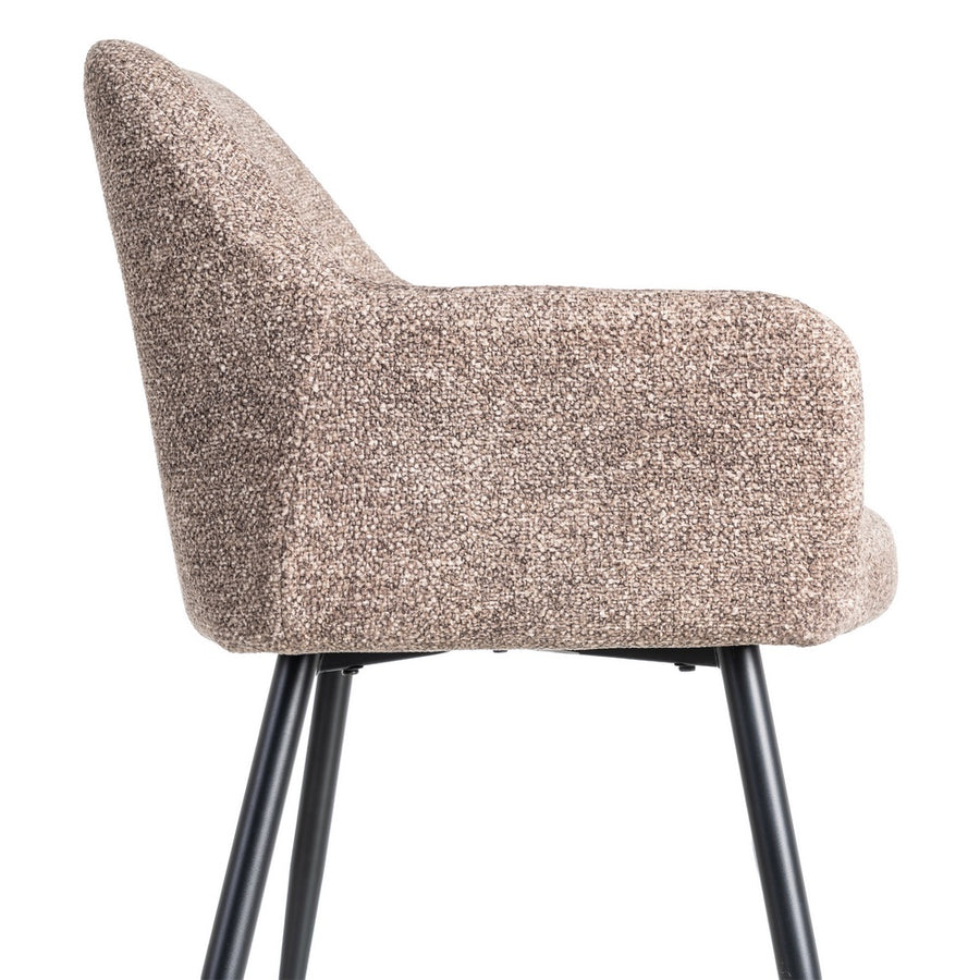 SILLA JASPEADO TAUPE TEJIDO-METAL 59 X 54 X 81 CM