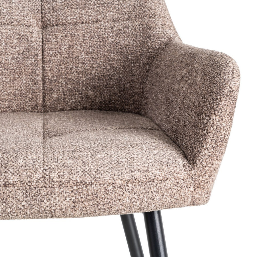 SILLA JASPEADO TAUPE TEJIDO-METAL 59 X 54 X 81 CM