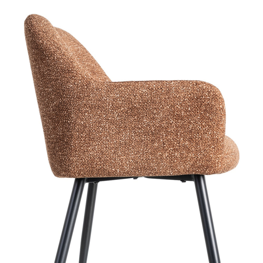 SILLA JASPEADO OCRE TEJIDO-METAL 59 X 54 X 81 CM