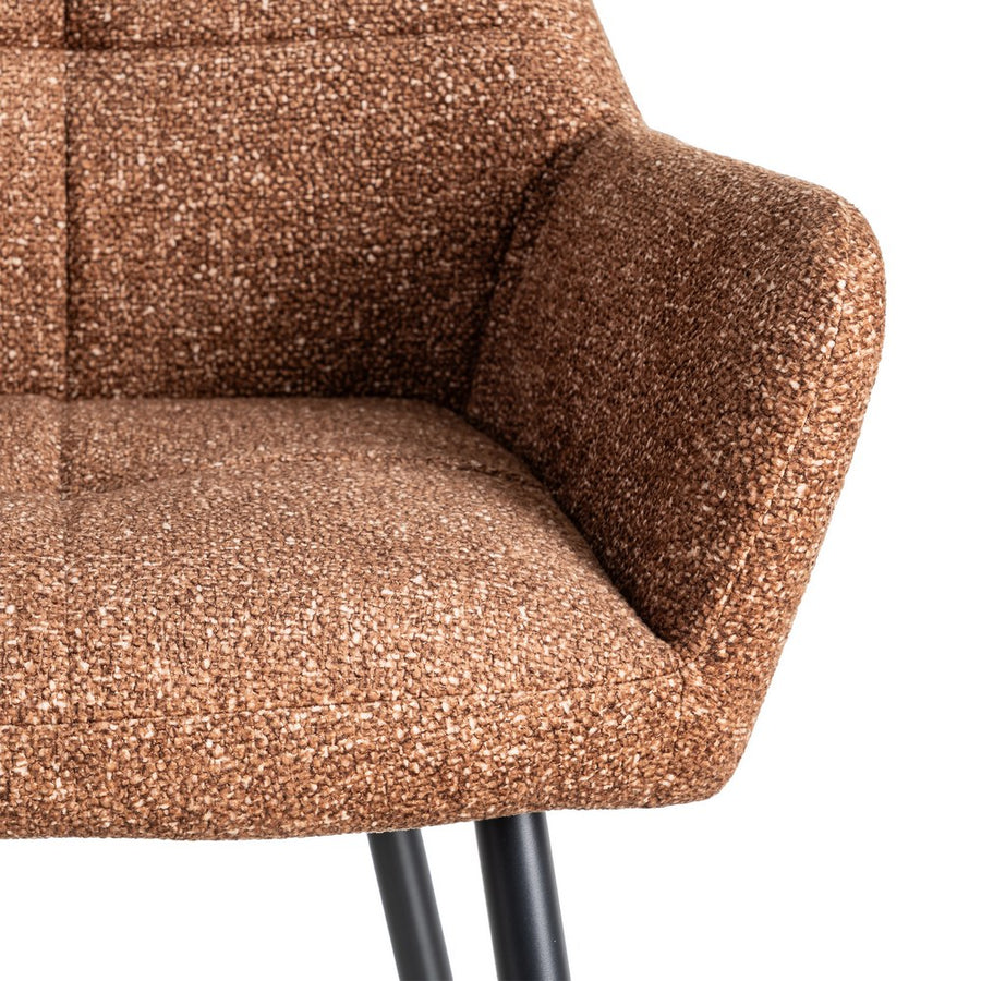 SILLA JASPEADO OCRE TEJIDO-METAL 59 X 54 X 81 CM