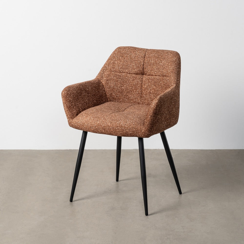 SILLA JASPEADO OCRE TEJIDO-METAL 59 X 54 X 81 CM