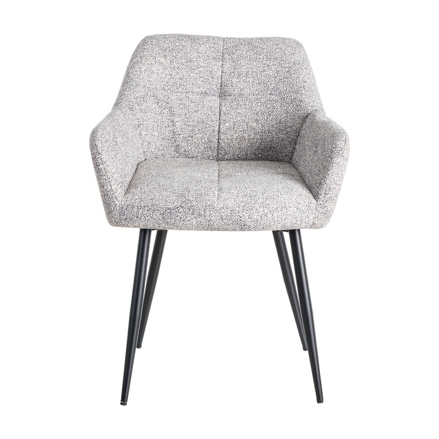 SILLA JASPEADO GRIS-BLANCO TEJIDO-METAL 59 X 54 X 81 CM