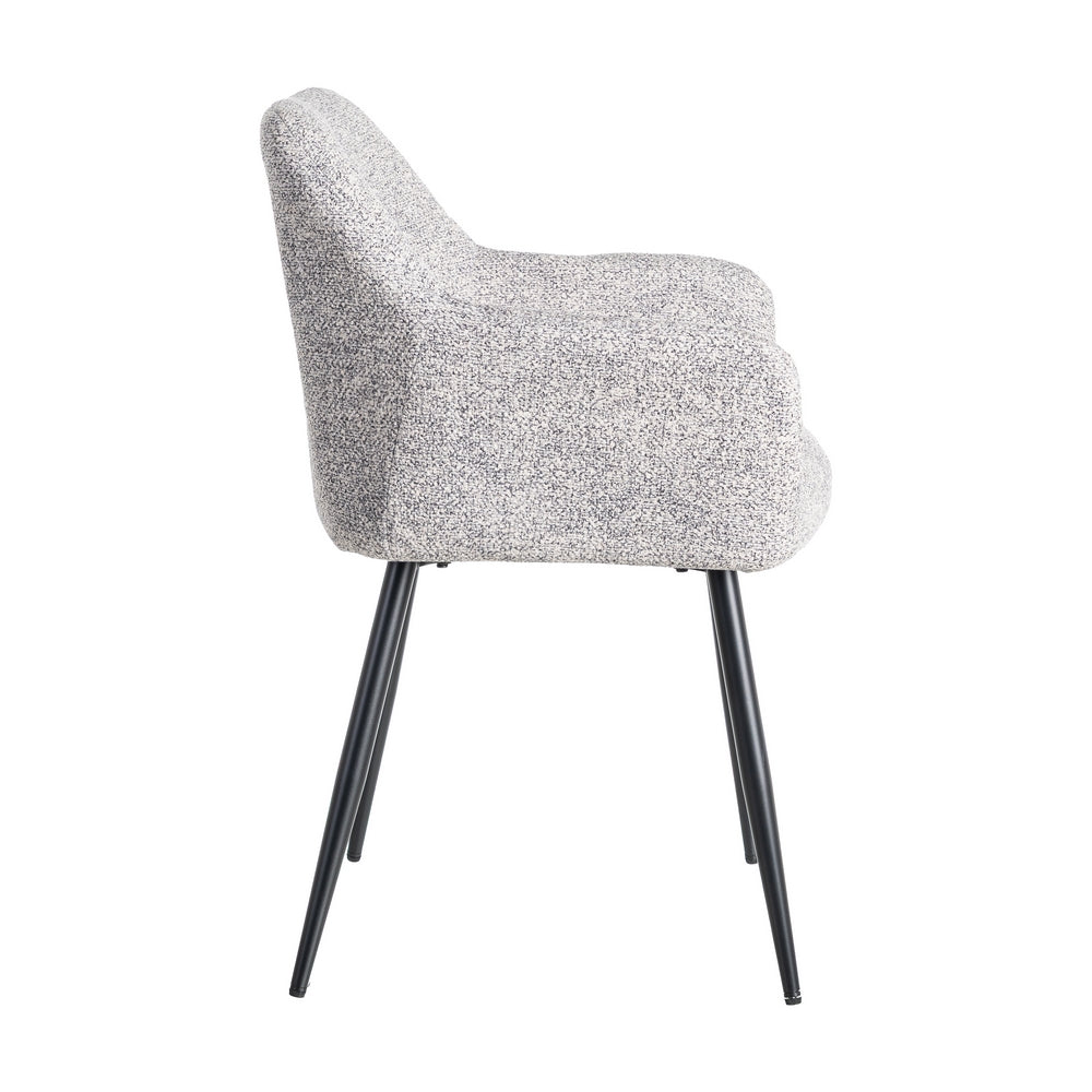 SILLA JASPEADO GRIS-BLANCO TEJIDO-METAL 59 X 54 X 81 CM