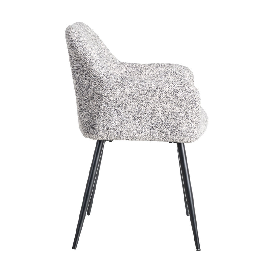 SILLA JASPEADO GRIS-BLANCO TEJIDO-METAL 59 X 54 X 81 CM
