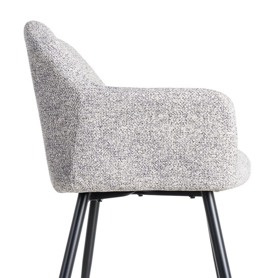 SILLA JASPEADO GRIS-BLANCO TEJIDO-METAL 59 X 54 X 81 CM