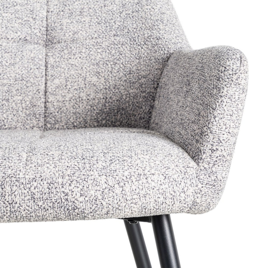 SILLA JASPEADO GRIS-BLANCO TEJIDO-METAL 59 X 54 X 81 CM
