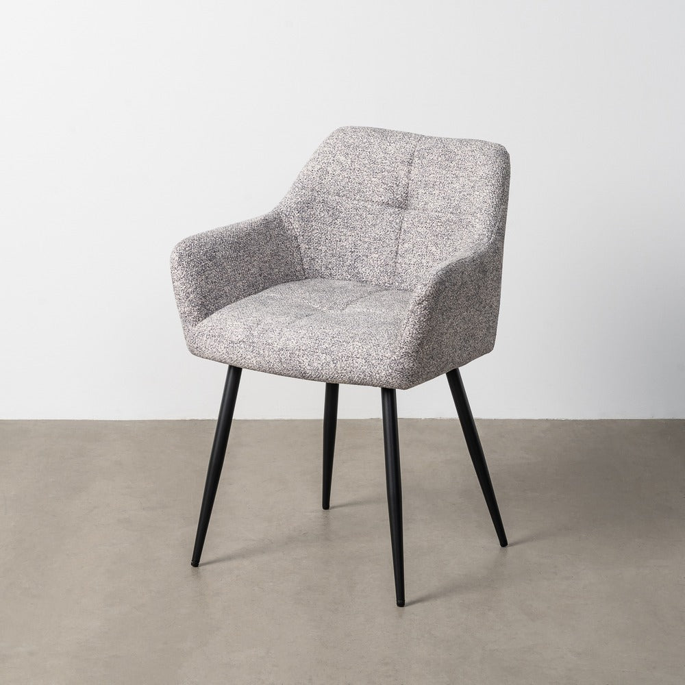 SILLA JASPEADO GRIS-BLANCO TEJIDO-METAL 59 X 54 X 81 CM